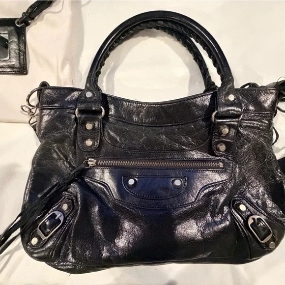 Black Leather Women's Bag - Picture 2 of 7